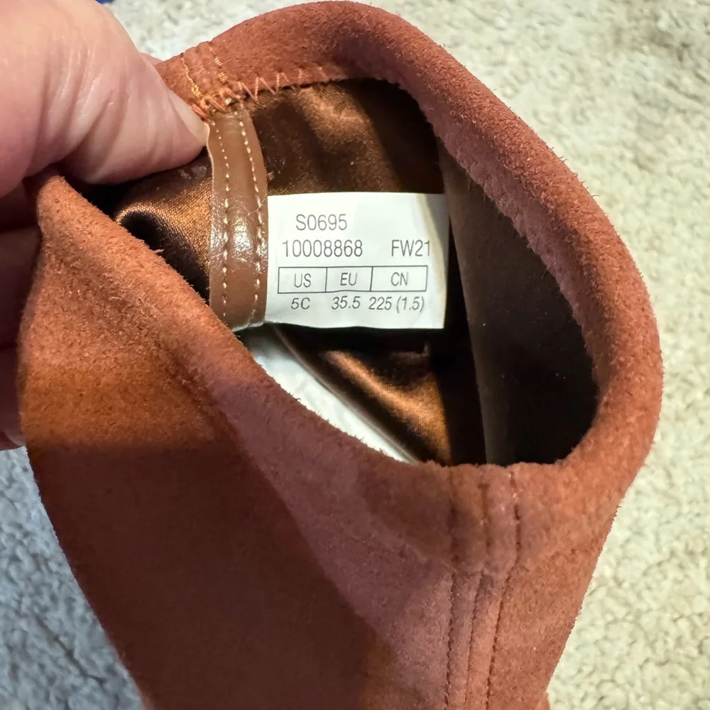 Women's Suede Ankle Boots - Rust - Picture 7 of 9